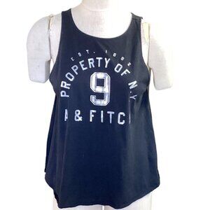 AF Abercrombie & Fitch Graphic Tank Top #9 Property of NY Sz XS Black 145i